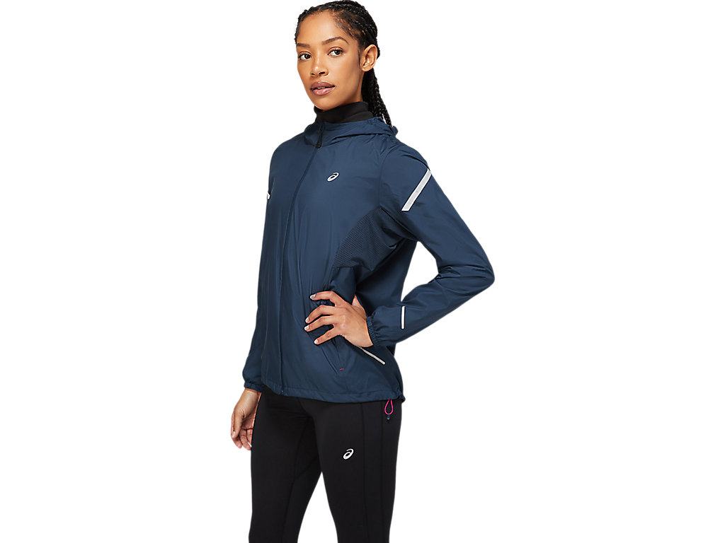 Women's Asics Lite-Show Jackets Blue | 8407-JKTHB