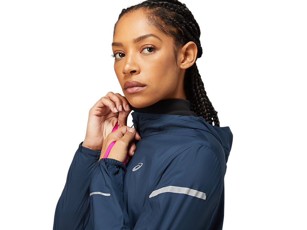 Women's Asics Lite-Show Jackets Blue | 8407-JKTHB