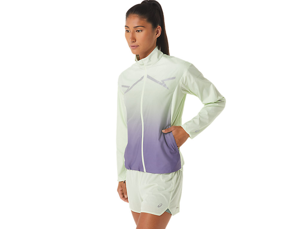 Women's Asics Lite-Show Jackets Green / Purple | 1034-PYEBV