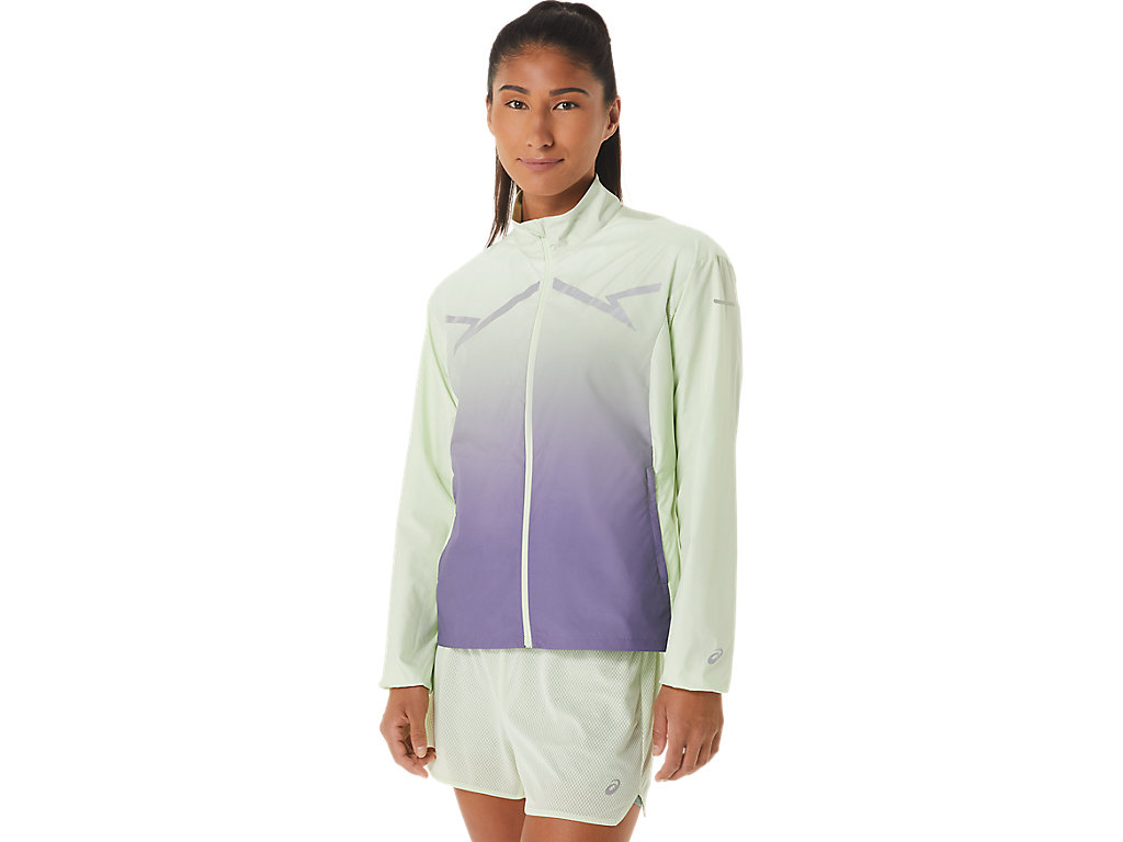 Women\'s Asics Lite-Show Jackets Green / Purple | 1034-PYEBV