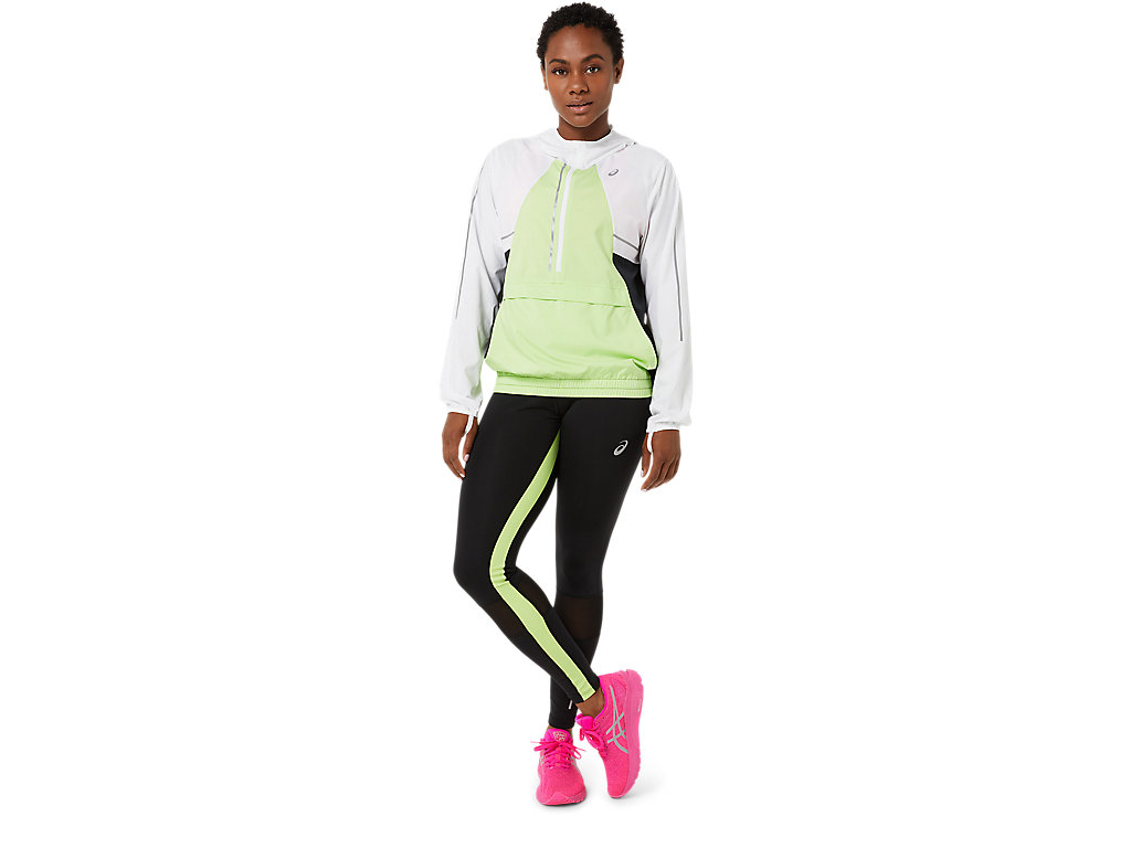 Women's Asics Lite-Show Jackets White / Light Green | 6954-AYIQE