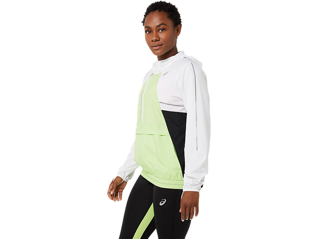 Women's Asics Lite-Show Jackets White / Light Green | 6954-AYIQE