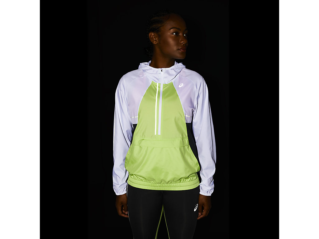 Women's Asics Lite-Show Jackets White / Light Green | 6954-AYIQE