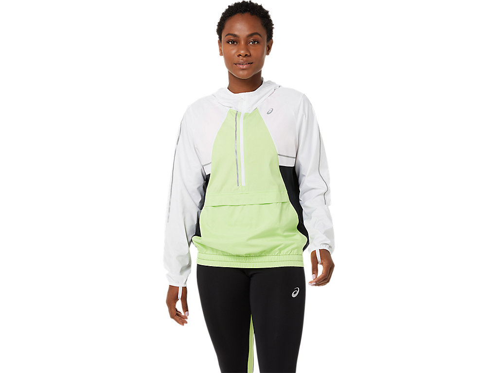 Women\'s Asics Lite-Show Jackets White / Light Green | 6954-AYIQE