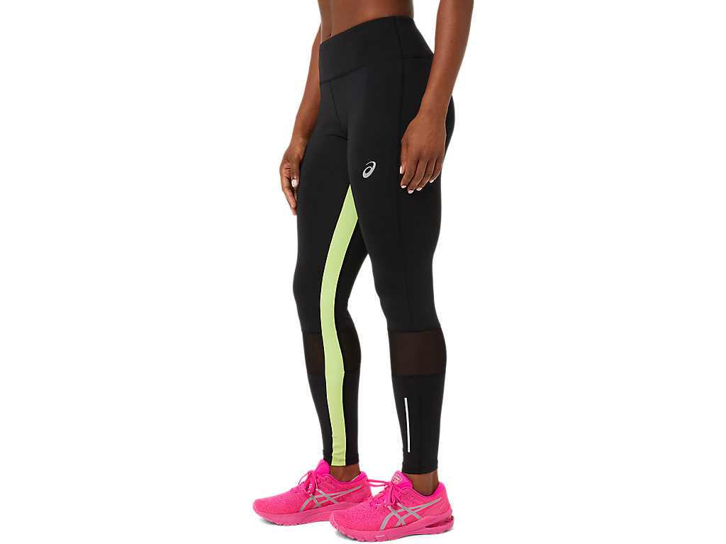 Women's Asics Lite-Show Leggings Black / Light Green | 5408-LNOMX