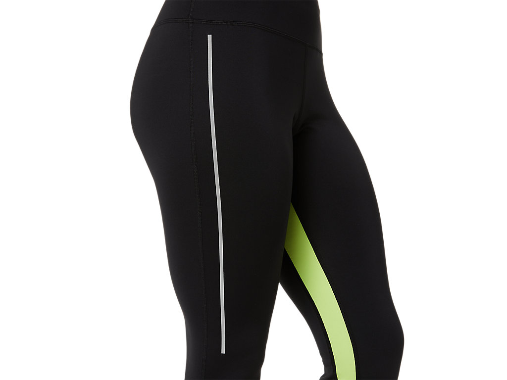 Women's Asics Lite-Show Leggings Black / Light Green | 5408-LNOMX