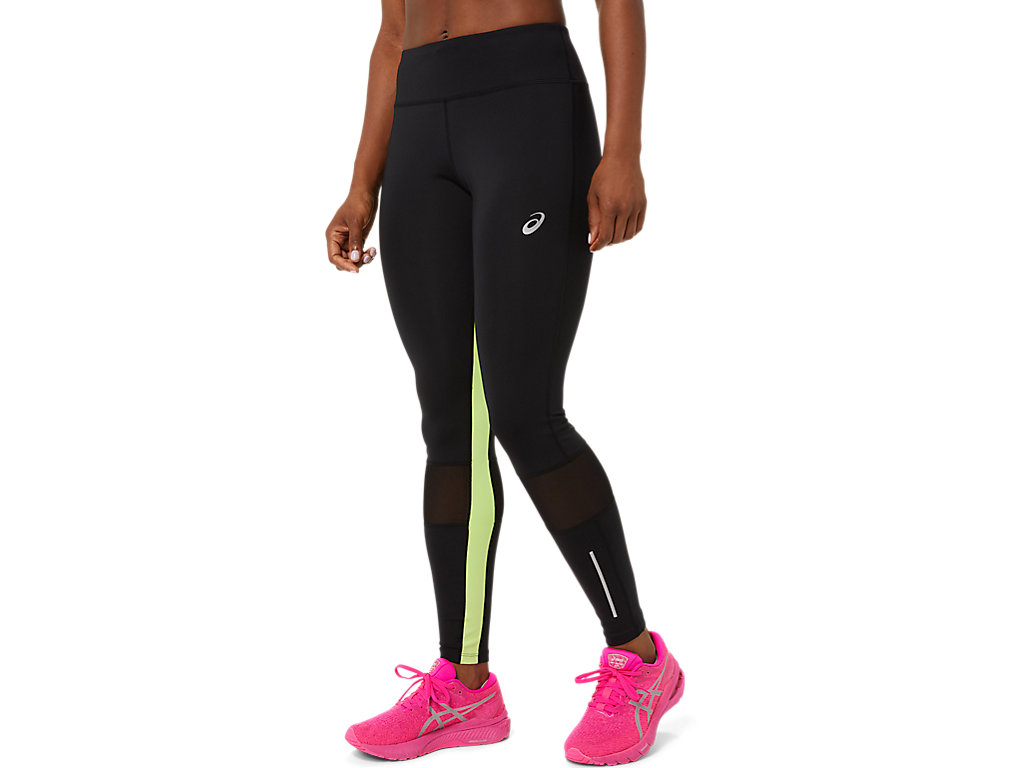 Women\'s Asics Lite-Show Leggings Black / Light Green | 5408-LNOMX