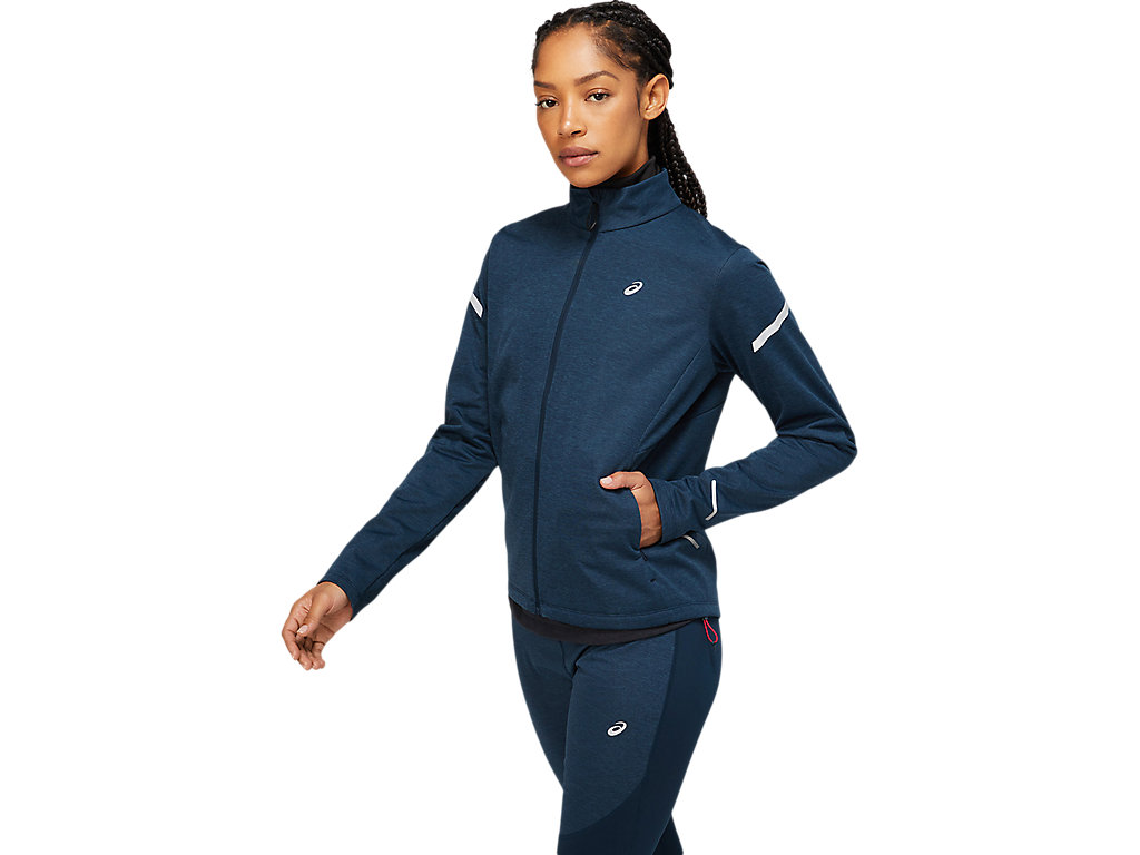 Women's Asics Lite-Show Winter Jackets Blue | 0967-REMAP