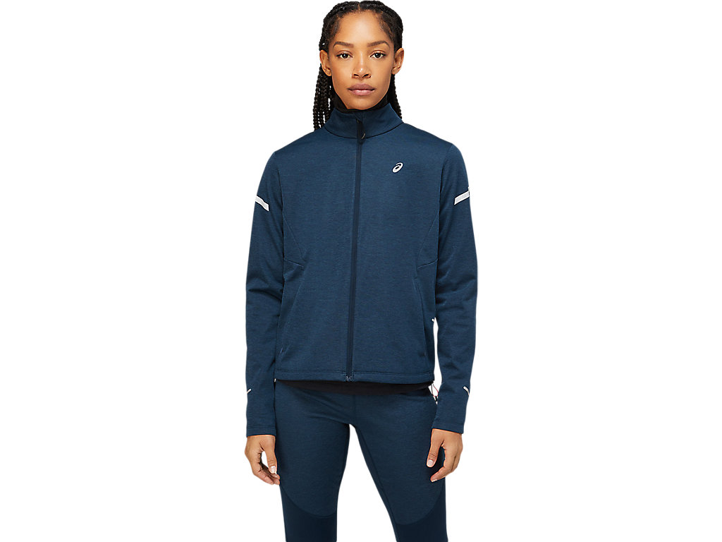 Women\'s Asics Lite-Show Winter Jackets Blue | 0967-REMAP