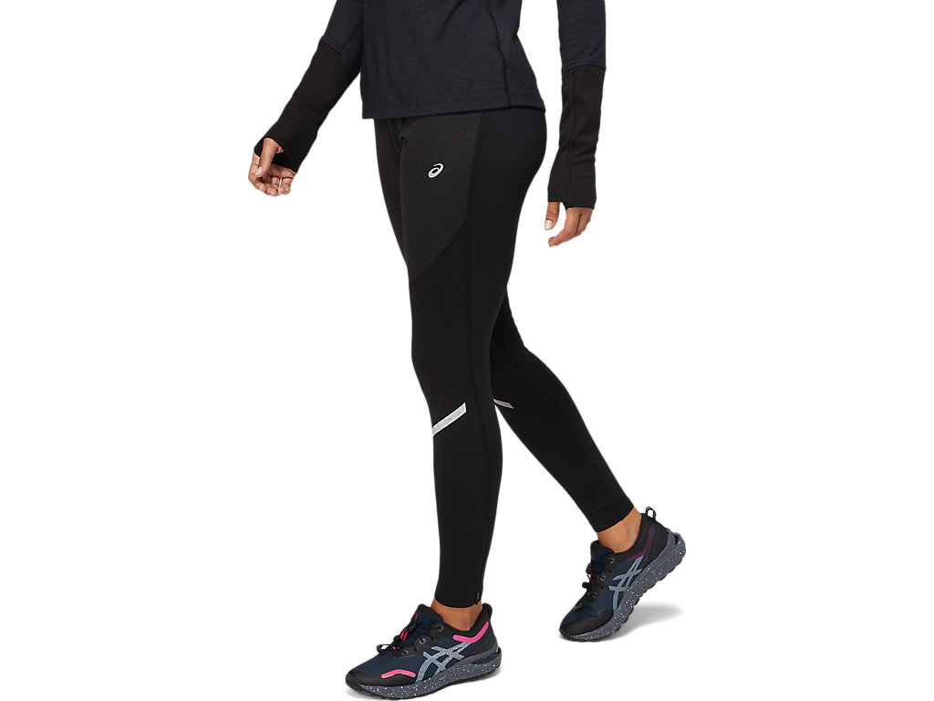 Women's Asics Lite-Show Winter Leggings Black | 1075-OJIQW