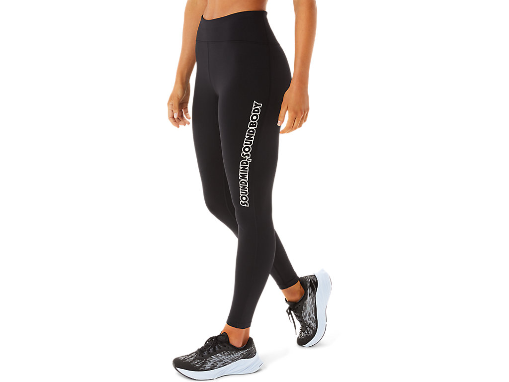 Women's Asics Logo Graphic Leggings Black / Grey | 1809-ZLROB