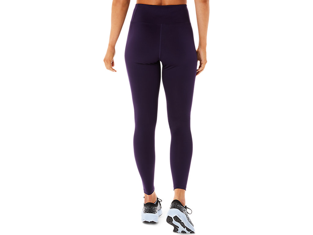 Women's Asics Logo Graphic Leggings Dark Purple | 4867-BEHNF