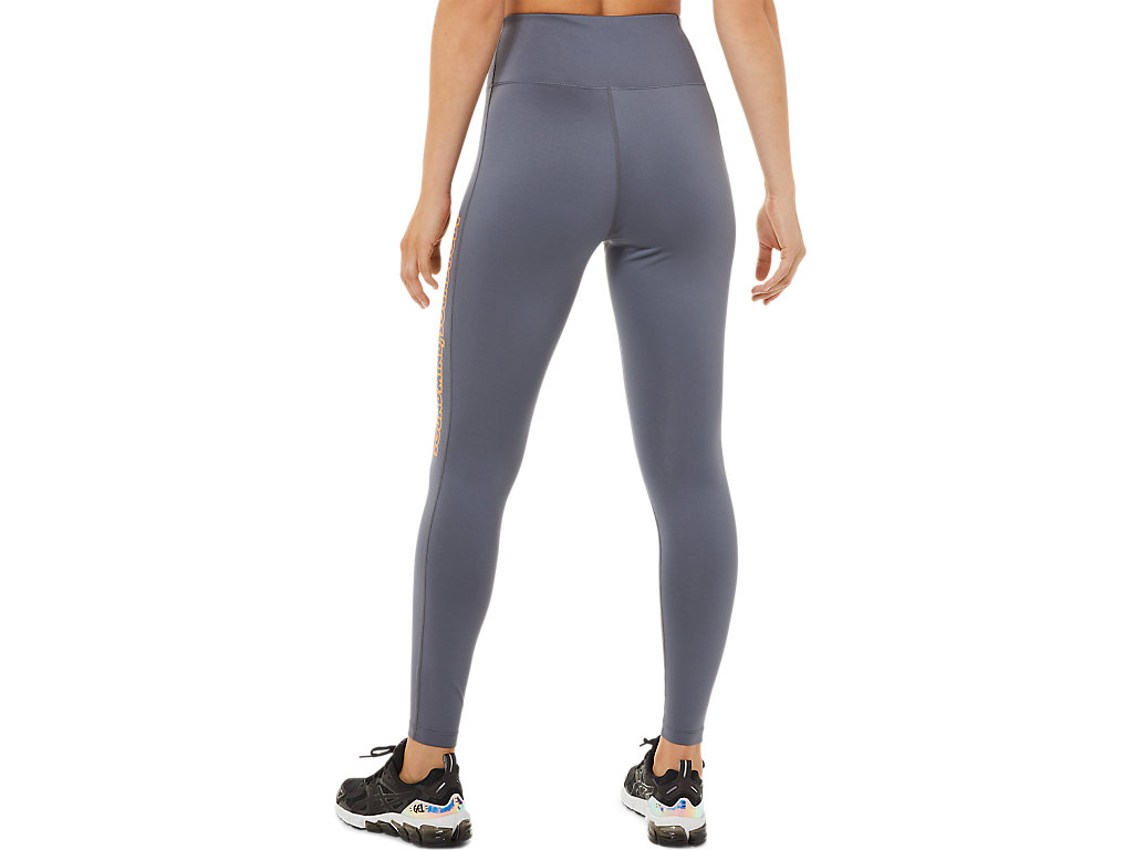 Women's Asics Logo Graphic Leggings Dark Grey | 9013-BJAPY