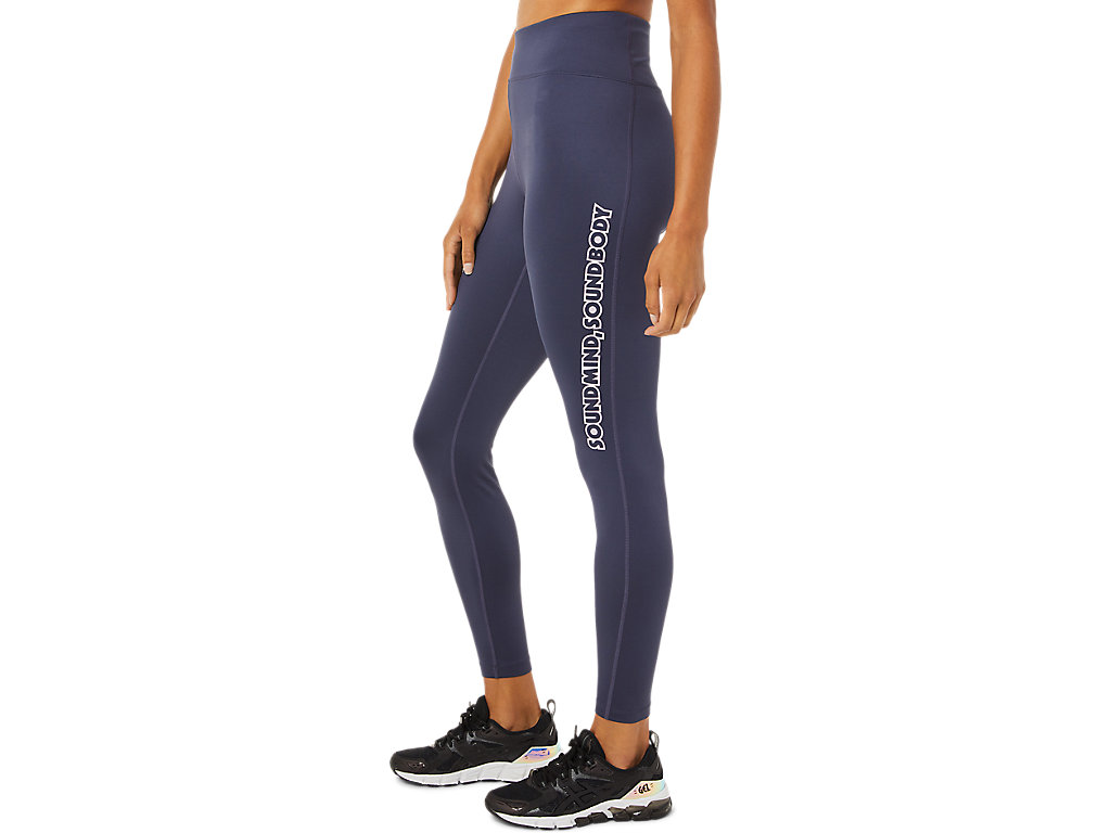 Women's Asics Logo Graphic Leggings Indigo | 5830-DYNAU