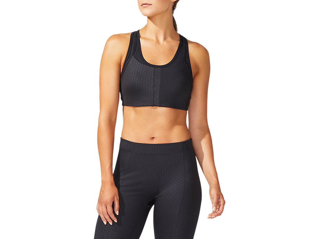 Women\'s Asics Luxe Traveler Sports Bra Black | 7143-EWFBV