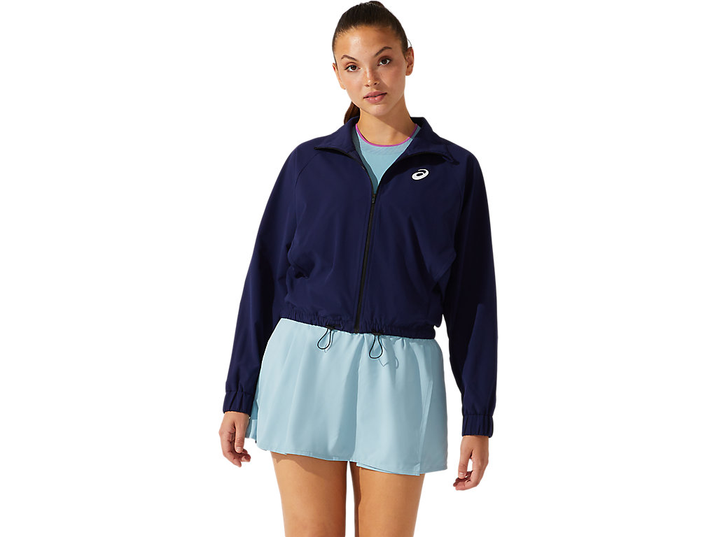 Women\'s Asics Match Woven Jackets Navy | 0978-CDNQJ