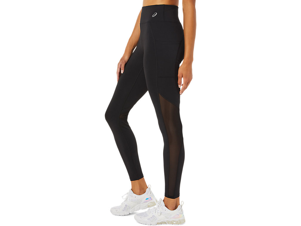 Women's Asics Mesh Block Leggings Black | 0638-QSEFB