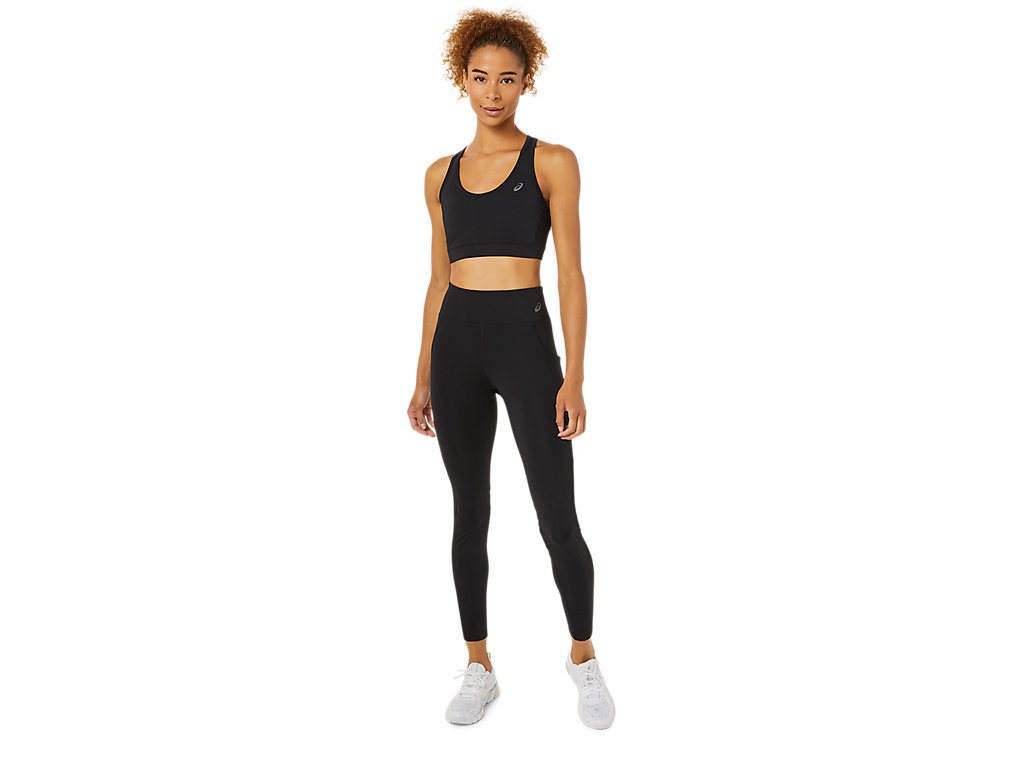 Women's Asics Mesh Block Leggings Black | 0638-QSEFB