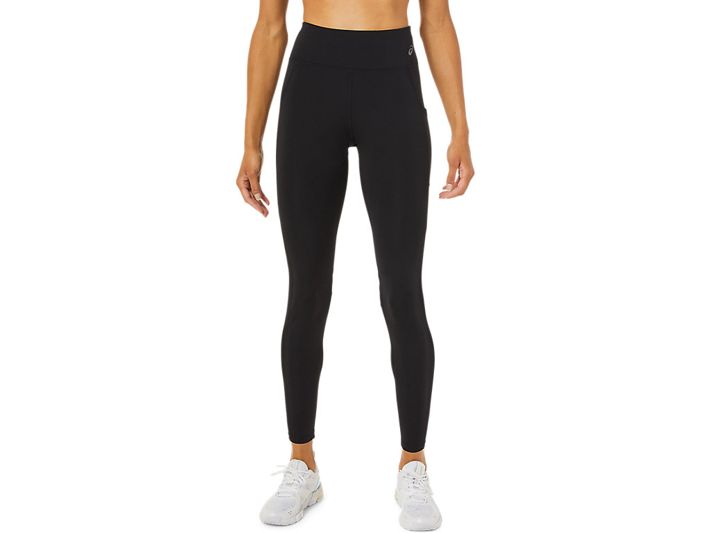 Women\'s Asics Mesh Block Leggings Black | 0638-QSEFB