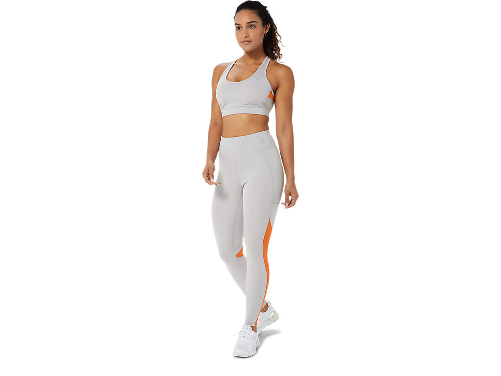 Women's Asics Mesh Block Leggings Grey | 6872-YMGCK