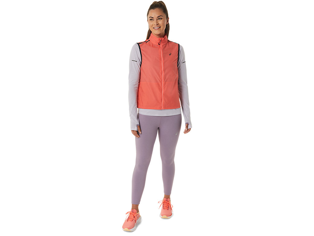 Women's Asics Metarun Packable Vest Jackets Rose | 3564-QXKDU