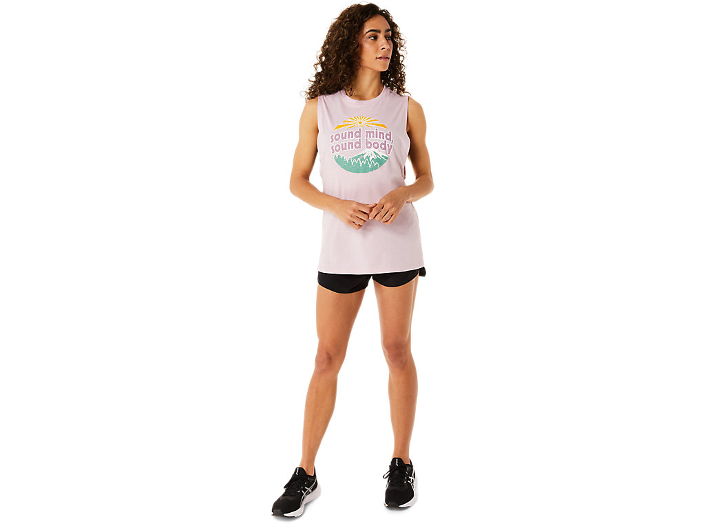 Women's Asics Mountain Muscle Tank T Shirts Rose | 0243-LIXKS