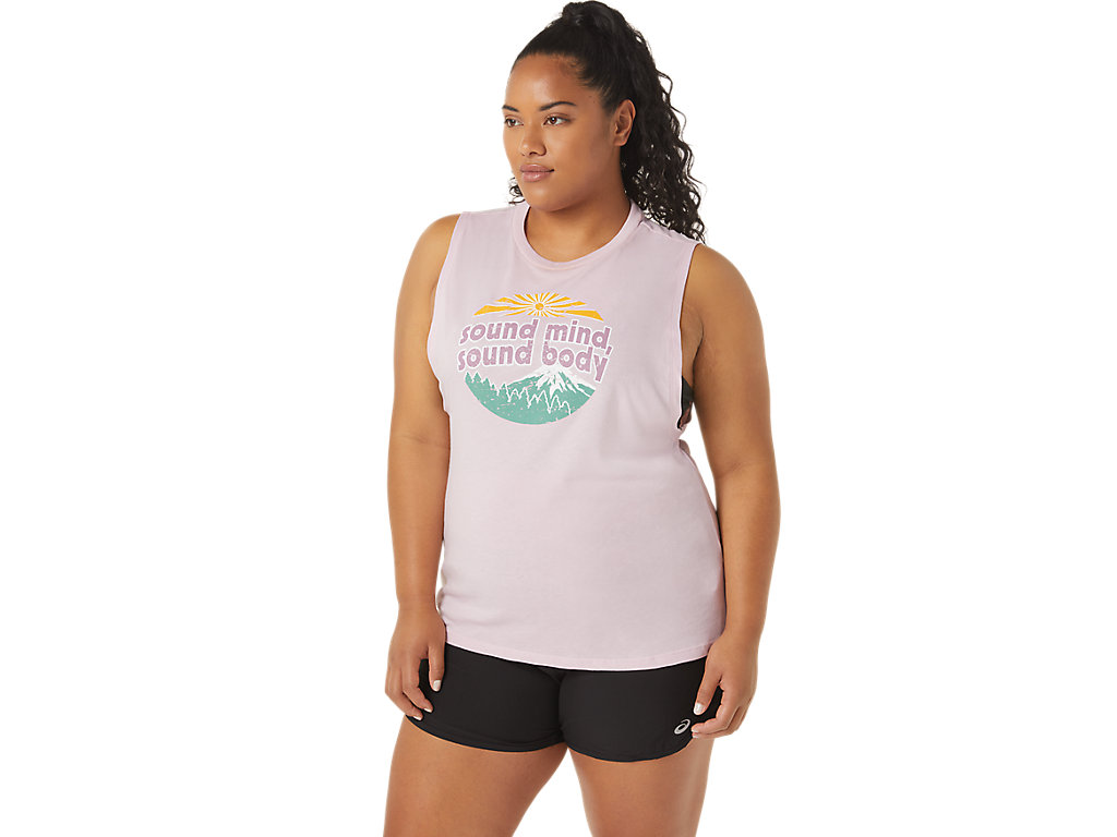 Women's Asics Mountain Muscle Tank T Shirts Rose | 0243-LIXKS