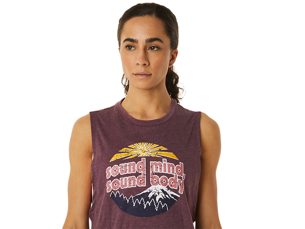 Women's Asics Mountain Muscle Tank T Shirts Burgundy | 1508-ZXWKD