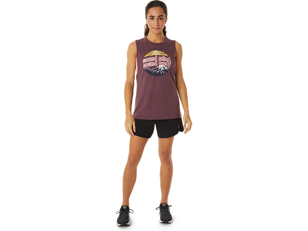 Women's Asics Mountain Muscle Tank T Shirts Burgundy | 1508-ZXWKD