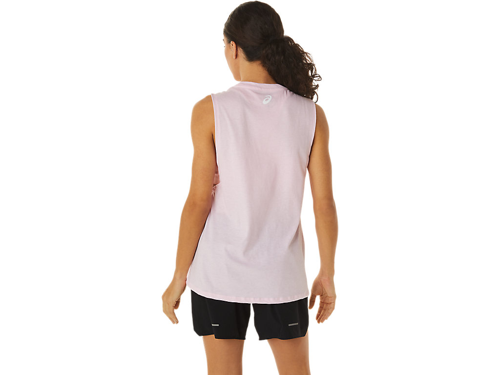 Women's Asics Mountain Muscle Tank T Shirts Pink Light Blue | 1602-EWJMG