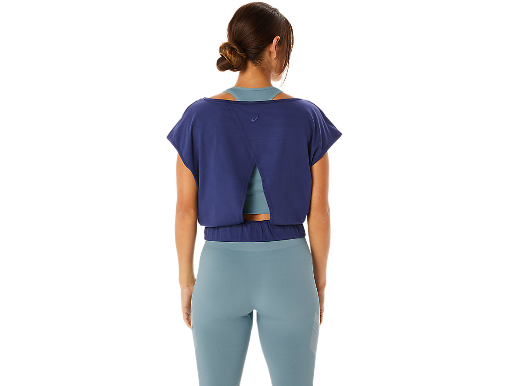 Women's Asics Nagino Flex Sleeve T Shirts Indigo Blue | 7504-INRMK