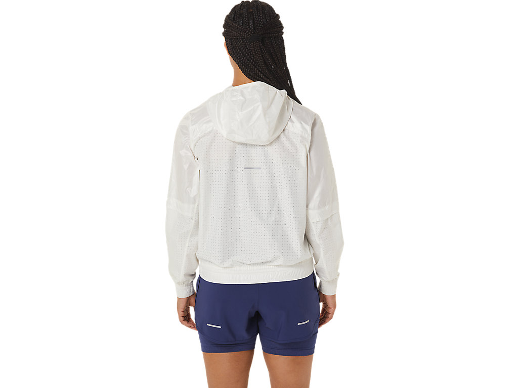 Women's Asics Nagino Run Jackets Cream | 7392-MWITE