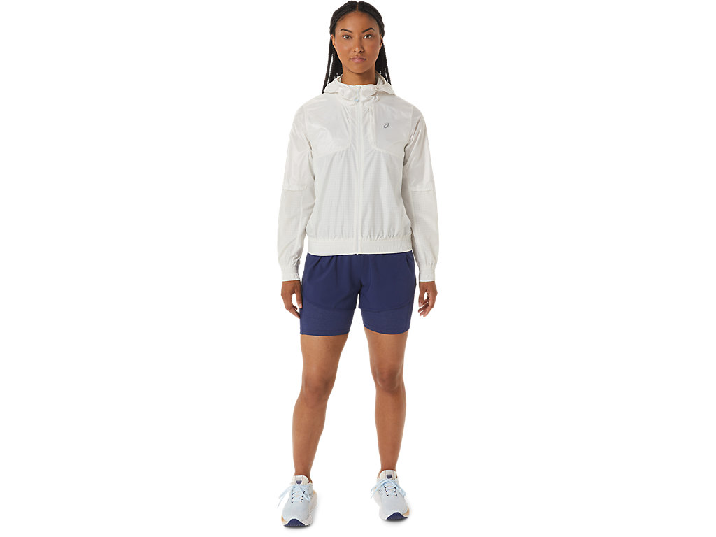 Women's Asics Nagino Run Jackets Cream | 7392-MWITE