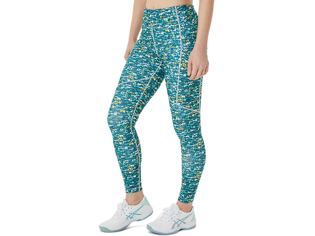 Women's Asics New Strong 92 Printed Leggings Green | 9612-WKBRC