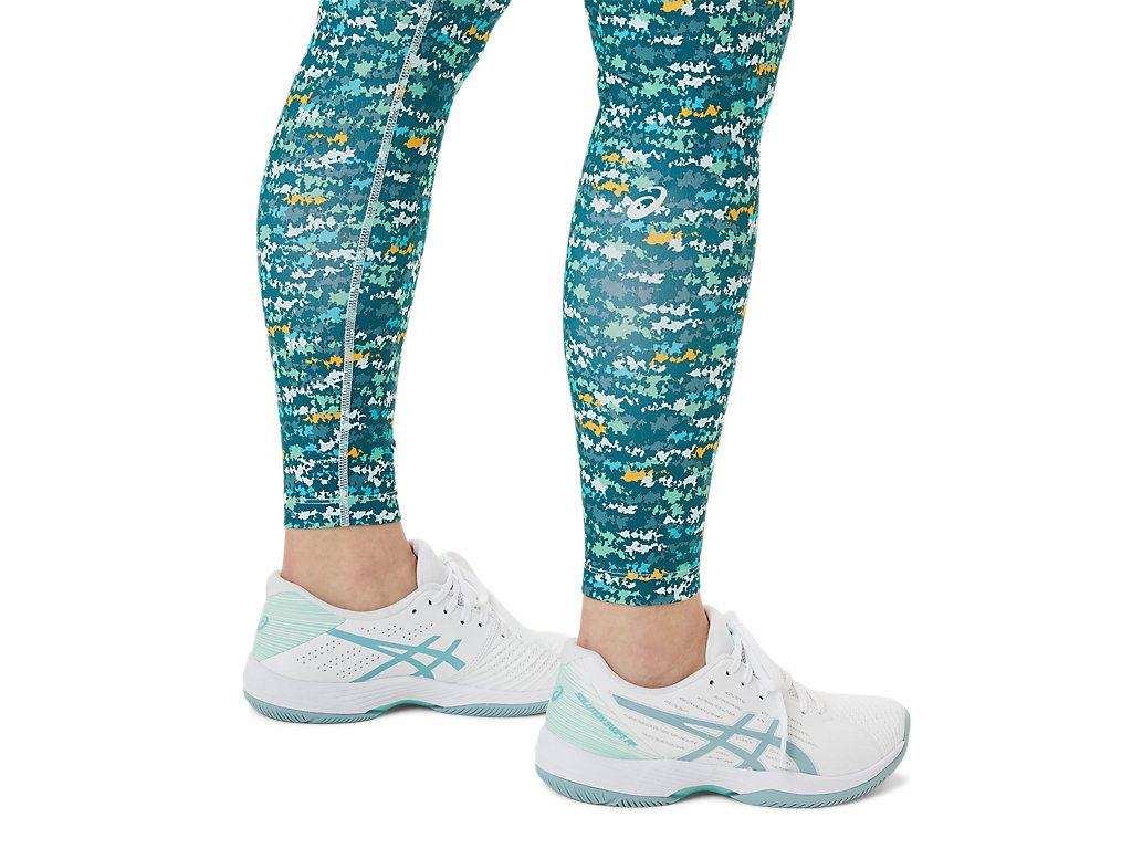 Women's Asics New Strong 92 Printed Leggings Green | 9612-WKBRC