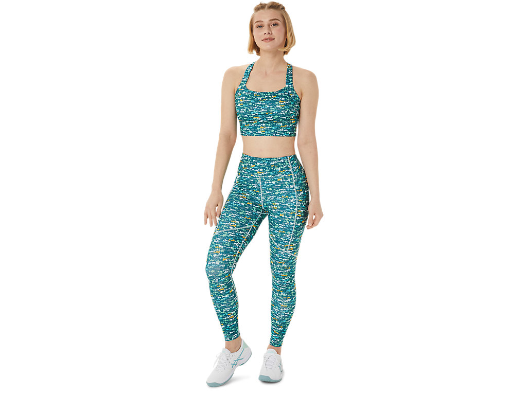 Women's Asics New Strong 92 Printed Leggings Green | 9612-WKBRC