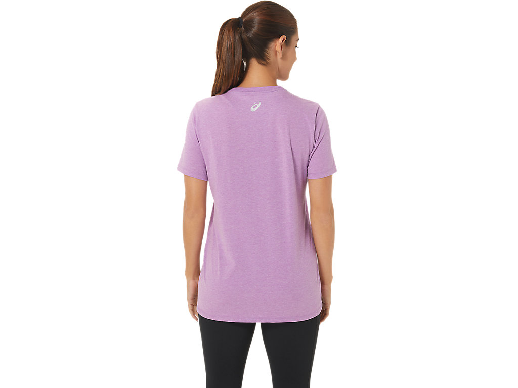 Women's Asics Orc Luminous Small Logo Ss Crew T Shirts Purple | 1063-DVZAN