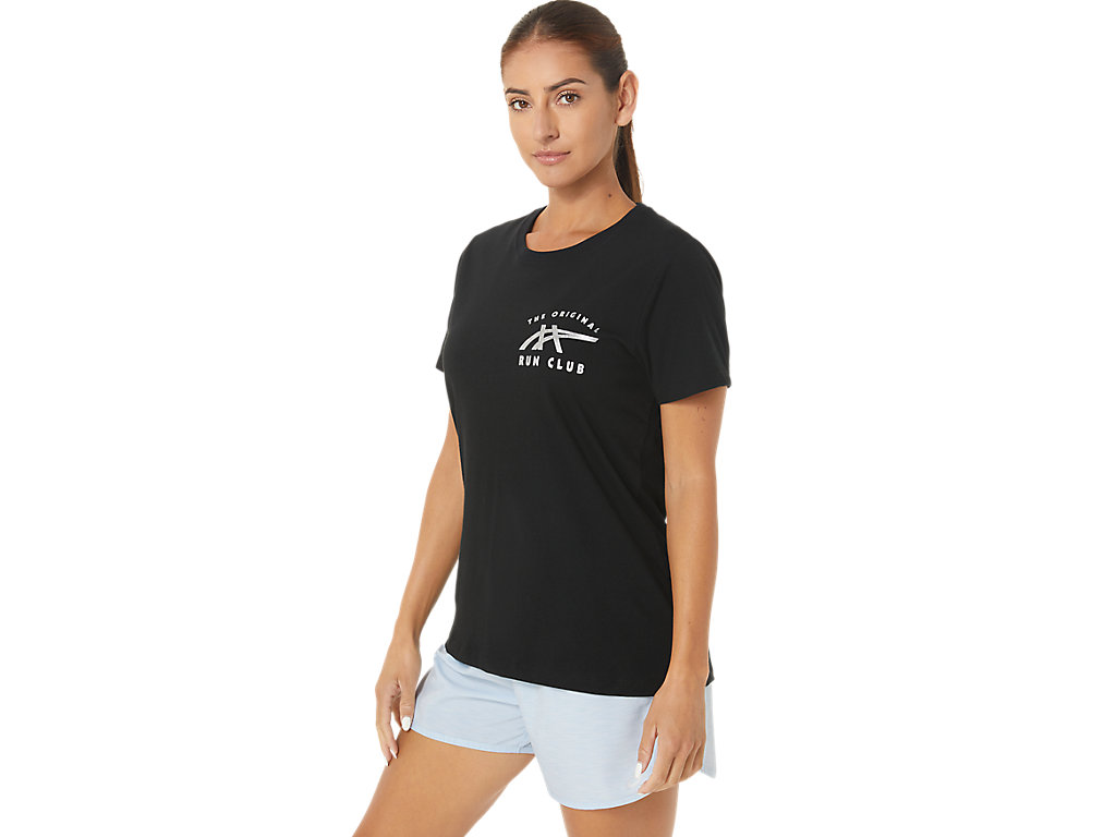 Women's Asics Orc Luminous Small Logo Ss Crew T Shirts Black | 1905-EIHPB