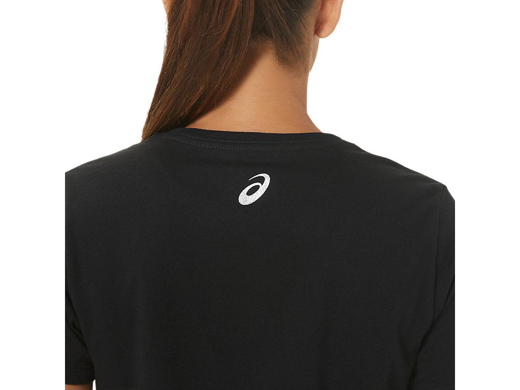 Women's Asics Orc Luminous Small Logo Ss Crew T Shirts Black | 1905-EIHPB