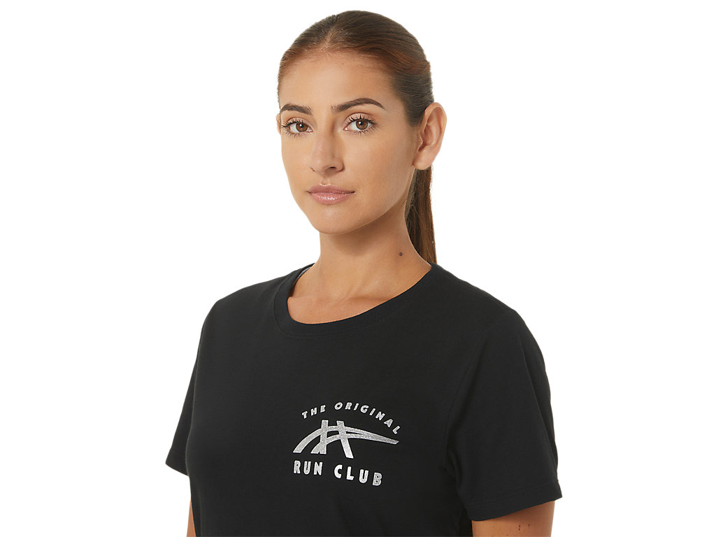 Women's Asics Orc Luminous Small Logo Ss Crew T Shirts Black | 1905-EIHPB