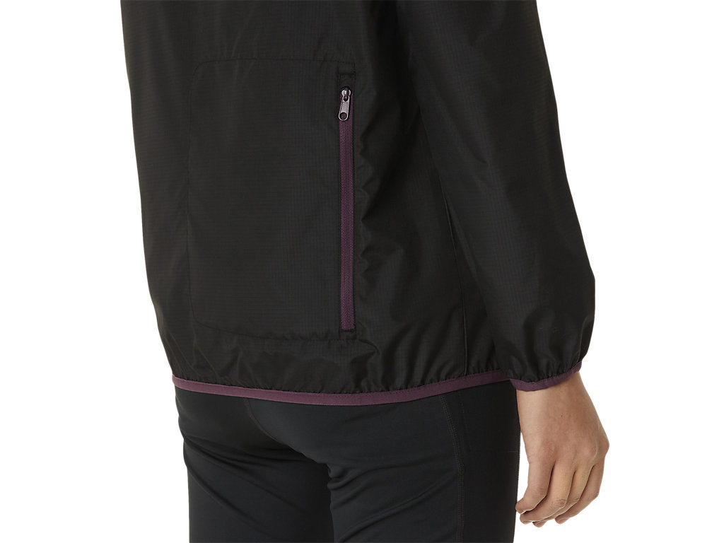 Women's Asics Packable Jackets Black / Deep Purple | 7562-ZVREF