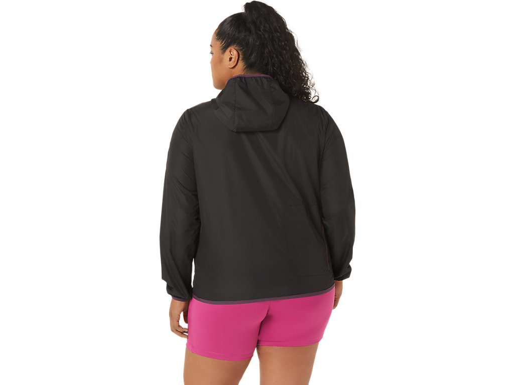 Women's Asics Packable Jackets Black / Deep Purple | 7562-ZVREF