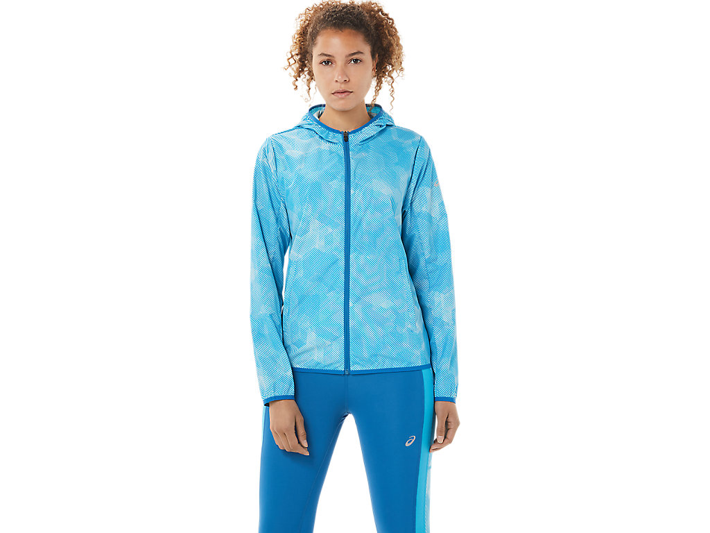 Women\'s Asics Packable Jackets Light Turquoise / Blue | 0621-LAUTF