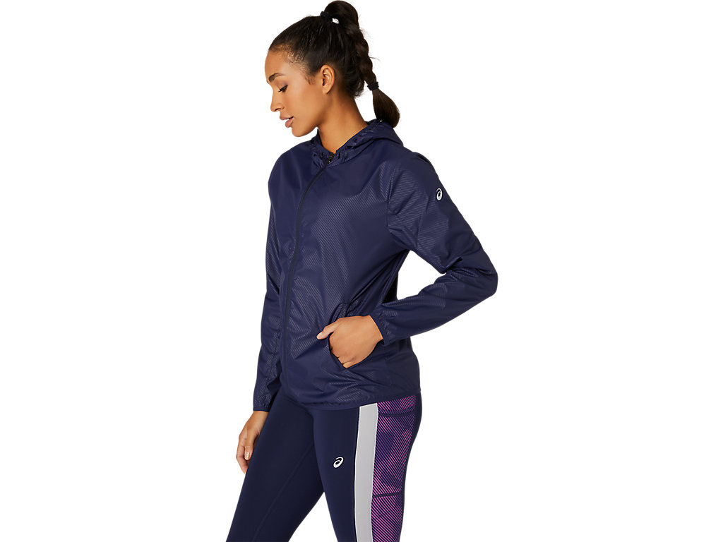 Women's Asics Packable Jackets Navy | 9642-PANKH