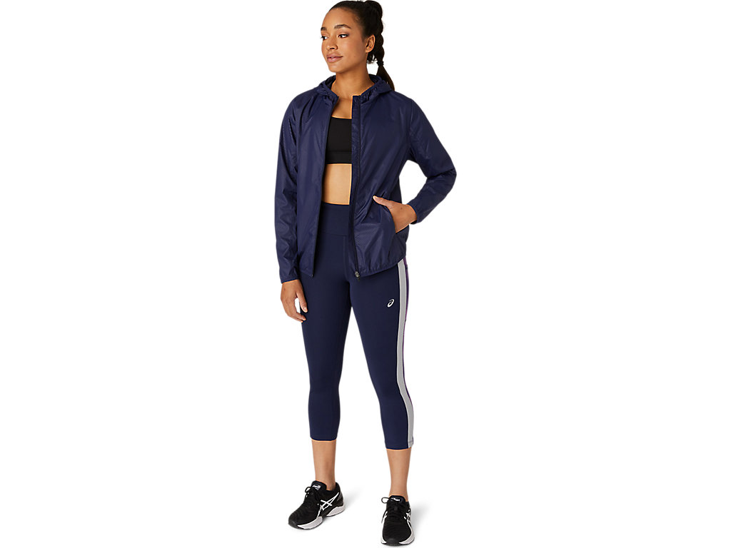 Women's Asics Packable Jackets Navy | 9642-PANKH