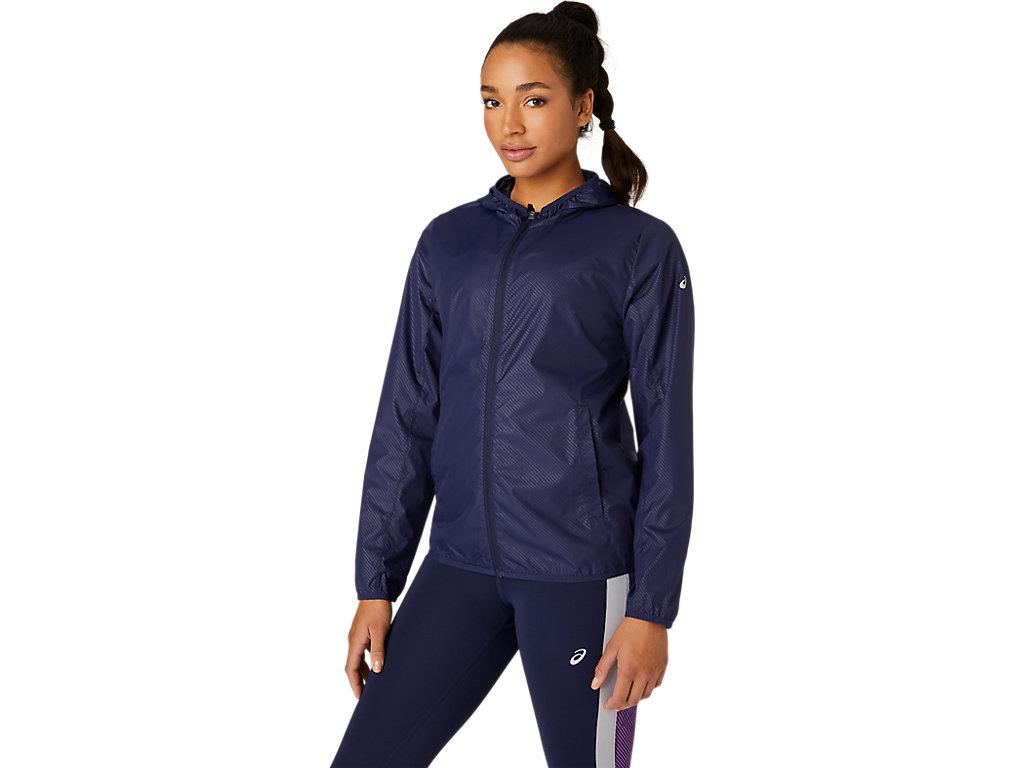 Women\'s Asics Packable Jackets Navy | 9642-PANKH