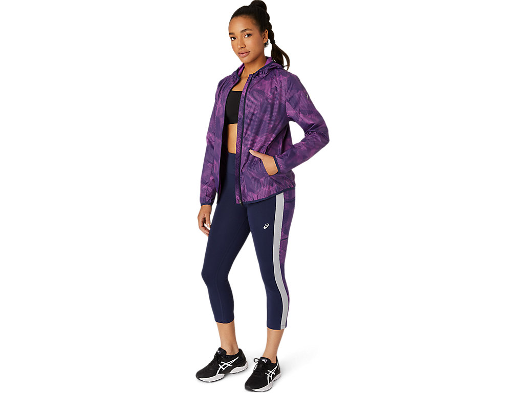 Women's Asics Packable Jackets Purple / Navy | 5802-JLFVZ