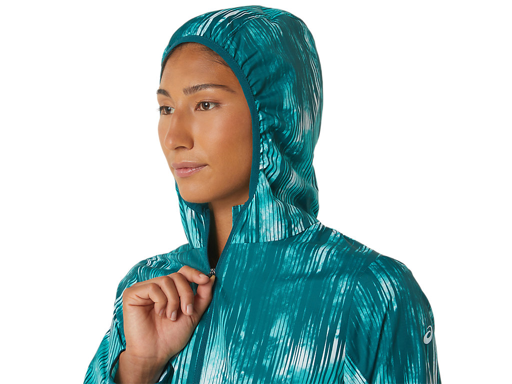 Women's Asics Packable Jackets Turquoise | 3827-QBSLP