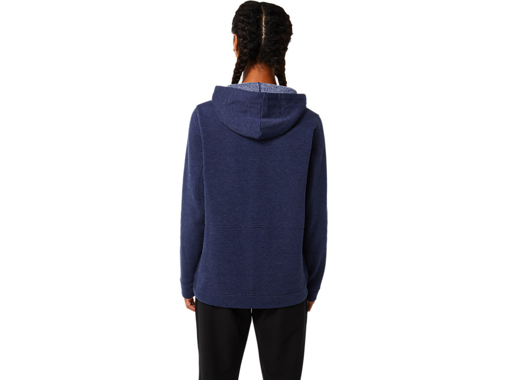 Women's Asics Pullover Hoodie Navy | 7986-USHCW