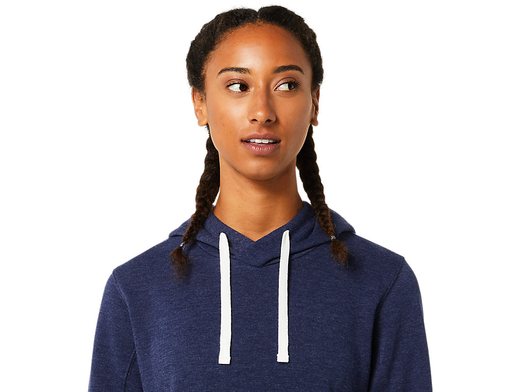 Women's Asics Pullover Hoodie Navy | 7986-USHCW